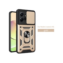Xiaomi Redmi Note 12 4G Kılıf Pars Lens Sürgülü Yüzüklü Standlı Sert Kılıf