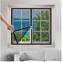 Ebitda Sivrisinek Önleyici Fermuarlı Pencere Sineklik 80x120cm Siyah, Pratik Ve Kendinden Yapışkanlı