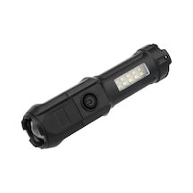 Powermaster 109-b Zoomlu Flash Özellikli Smd Ve Power Led Li Şarjlı Plastik Kasa El Feneri Powerbank Özellikli Siyah