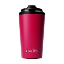 Made By Fressko Grande Boy Paslanmaz Çelik Çift Duvar Yeniden Kullanılabilir Kahve Bardağı, Termos, Yalıtımlı Termal Kupa, 475 Ml Rouge - Canlı Kırmızı Fuşya