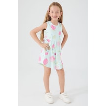 Rolypoly Lemon Branch Koyu Krem Kız Çocuk Elbise Mint