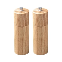 Bambu Ahşap Gövdeli Tuz Karabiber Değirmeni Baharat Öğütücüsü 16 Cm - 2 Adet - 377 Çok Renkli