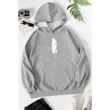 Uyguntarz Unisex Tüy Baskılı Sweatshirt Gri