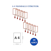 10 Adet Turuncu A4 Mandallı Raf Sepet Etiketi Çerçeveli Etiketlik Turuncu