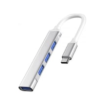 3453 Type-c 3.1 To Usb Hub 4 Port Metal Usb Çoğaltıcı Macbook Uyumlu Usb 3.0 Hub Otg Usb Adaptö