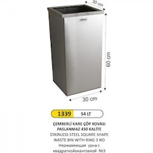 Dolumax Çemberli Çöp Kovası Paslanmaz 54 Litre