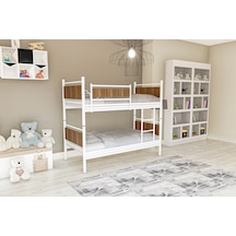 Metalia Gm 128 Star Ahşap Metal Ranza Beyaz-Ceviz