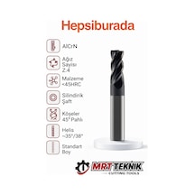10 Mm 72 Boy Karbür Parmak Freze Chatter Free 4 Ağız Alcrn Kaplama Değişken Helis Pahlı Köşe Cnc Freze Ucu