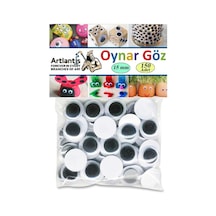 Oynar Göz Siyah 15 Mm 150 Li 1 Paket Oynayan Göz 15mm Hobi Tasarım Anasınıfı Kreş Etkinlik Elişi