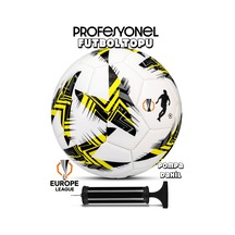 Telvesse Futbol Topu Europe Ligi Pompalı Set Dayanıklı Sert Zemin Halı Saha Futbol Topu Sarı 100 Sarı