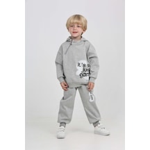 Toontoy Kids Toontoy Erkek Çocuk Yaka Fermuarlı Eşofman Takım Gri Melanj