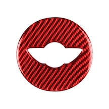 Sones Araba Karbon Fiber Direksiyon Logosu Dekoratif Etiket Bmw Mini R55 R56 Countryman R60 Paceman R61 2007-2013, Sol Ve Sağ Sürücü Evrensel Kırmızı