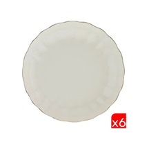 Kütahya Porselen Bone Luz Altın File Çukur Tabak 20cm 6 Lı Çok Renkli
