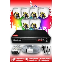 Bayicam 6 Kameralı Dome 6 İç Kamera Set HDD'siz Full HD Renkli Gece Görüşlü Güvenlik Kamerası Sistemi