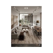 Nesrin Modern Dikey Geçişli Mozaik Desen Kaymaz Jel Taban Halı Krem Kahverengi