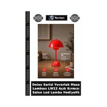Delux Serisi Yuvarlak Masa Lambası Lw12 Açık Kırmızı Salon Led Lamba Hediyelik