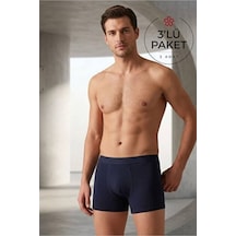 Aksoy Erkek Boxer 3'lü Set Lacivert - 928296696 Lacivert