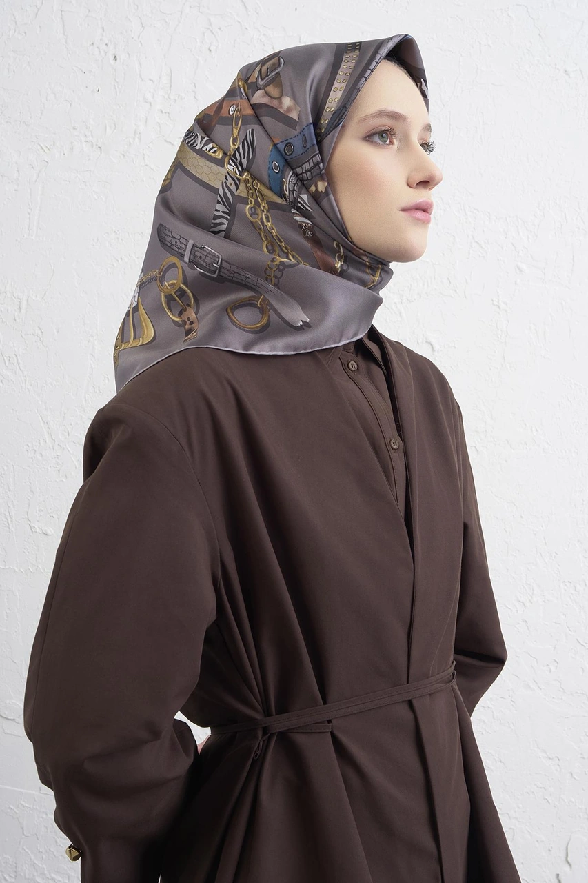 Armine Saf İpek Sura Eşarp 9422d 07 Vizon