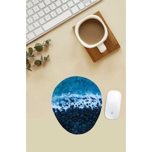 Dalga Ve Kayalıklar Desenli Bilek Destekli Mouse Pad Mousepad