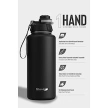 Stevig 1 Hand Leak-proof Sızdırmaz Çelik Termos 1000 Ml Black St-210