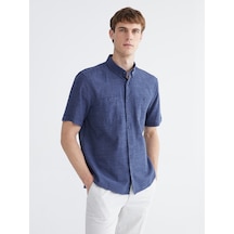 Lcwaıkıkı Classic İndigo Regular Fit Poplin Erkek Gömlek