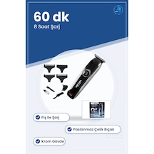 Saç Ve Sakal Kesme Makinesi Fiş Şarjlı Krom Gövdeli Ergonomik Tır