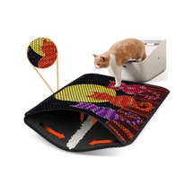 Renkli Desenli Elekli Kedi Tuvalet Önü Paspası 45 X 60 Cm Siyah - 834018920