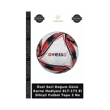 Özel Seri Doğum Günü Karne Hediyesi Elt-173 El Dikişli Futbol Topu 3 No Çok Renkli