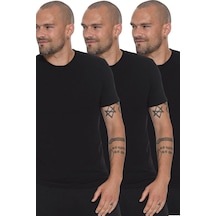 Üçlü Set T8569 Dewberry Bisiklet Yaka Erkek T-shırt-siyah-siyah-siyah Siyah-siyah-siyah