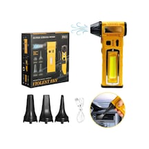 Şarjlı Mini Jet Turbo Fan Araç Kurutucu Led Işık Çakar İkaz Devir Ayarlı Mangal Üfleme Klavye Temizleme