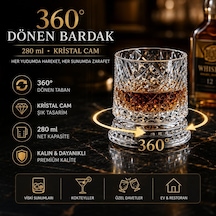 360 Derece Dönen Kristal Cam Bardak 280 Ml