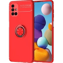Samsung Galaxy M51 Kılıf Range Yüzüklü Silikon - Kırmızı Çok Renkli