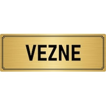 Metal Yönlendirme Levhası, Departman Kapı İsimliği Vezne 10x20 cm Altın Renk