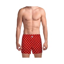 The Don Kırmızı Beyaz Puantiyeli Poplin Erkek Boxer