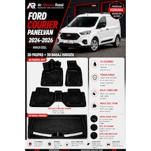 Ford Courier Panelvan 2024-2026 Araca Özel 3d Paspas + 3d Bagaj Havuzu