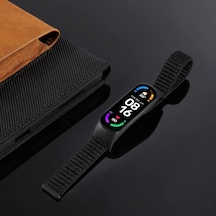 Xiaomi Mi Band 7/6/5/4 İle Uyumlu Hasır Örme Kordon Terletmeyen Nefes Alabilen Kumaş Hafif Yapı Cildi Tahriş Etmeyen Cırt Cırt Tasarım Yumuşak Ve Rahat Mi Band 7 Kordonu Çok Renkli