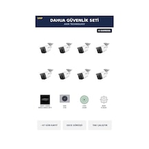 Dahua 8 Kameralı 2mp Güvenlik Kamera Seti Ip Poe Tak Çalıştır Bullet Dış Mekan 4tb 47 Gün Kayıt
