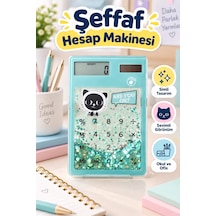 Şeffaf Hesap Makinesi - Sevimli Simli Tasarım Çok Renkli