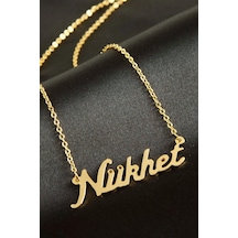 Nükhet İsimli Kolye Kişiye Özel Elk-bjtıeg Sarı