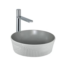 E-w1502mag Tezgah Üstü Lavabo Mat Gri & Beyaz Gri  -  Beyaz