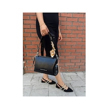 Just Polo Kadın Yeni Sezon Yumuşak Deri Şal Detaylı Ayarlanabilir Askılı Şık El Ve Omuz Çantası Shopper Siyah 31794978