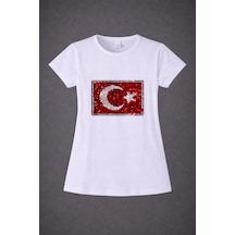 Dıgıl Kids Atatürk Ve Türk Bayrağı Motifli Kız Çocuk T-shirt Beyaz1