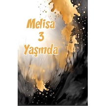 Sarı Ve Siyah Boyalar Temalı Doğum Günü Afişi -2 35x50 Cm