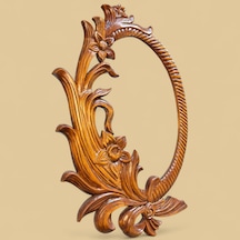 Ahşap Çiçekli Aynasız Oval Çerçeve.