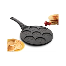 Granit Pankek Tavası 28 Cm Gülen Yüz Emojili Pankek Tavası Çok Renkli