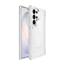Samsung Galaxy S26 Ultra İçin Crystal Armor Serisi Şok Emici Yumuşak Silikon Kenar Arkası Sert Polikarbonat Darbeye Dayanıklı Şeffaf Kılıf Galaxy S26 Ultra