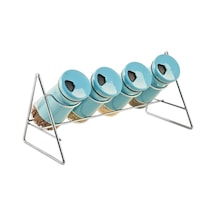 Stag-303 Kitchen Baharat Seti 4lü Stand Mavi Çok Renkli