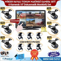 Mibzer İçin 6 Kameralı 10 İnç Dokunmatik Monitör Altıya Bölen Kayıtlı 256 Gb Sd Kart Destekli