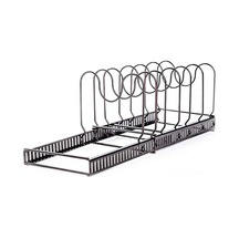 Maiyame Genişletilebilir Demir Mutfak Dolap Organizörü - Tencere, Kapağı, Kesme Tahtası Ve Pişirme Gereçleri İçin 7 Katlı Depolama Rafı Siyah