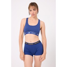 Racer Crop Top Racer Back Crop Top-3'li Avantaj Paketi-3403 Amblem Mavisi